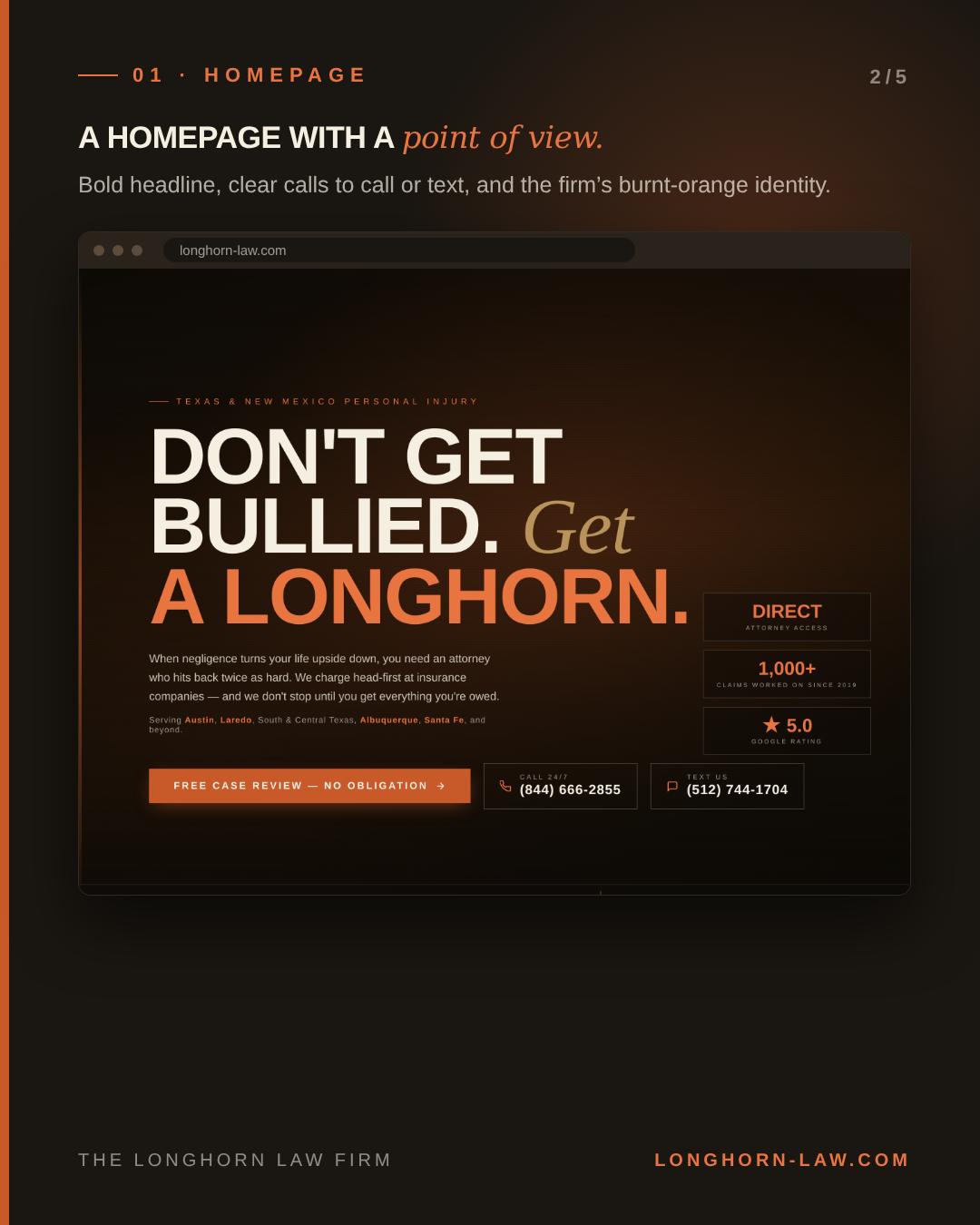 The Longhorn Law Firm website